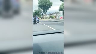 Electric Car Towed Away