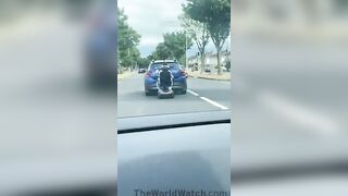 Electric Car Towed Away