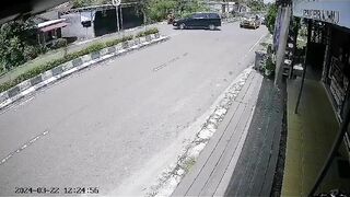 The Driver Went Flying While Trying To Avoid The Vehicle