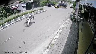 The Driver Went Flying While Trying To Avoid The Vehicle