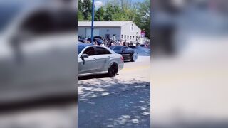 Mustang Loses Control, Hits C6 Corvette