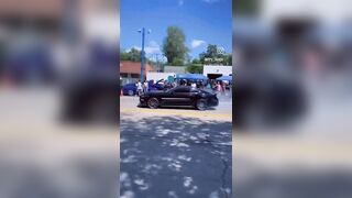 Mustang Loses Control, Hits C6 Corvette