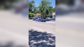 Mustang Loses Control, Hits C6 Corvette