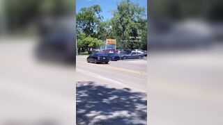 Mustang Loses Control, Hits C6 Corvette