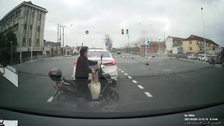 Violent Motorcycle Crash