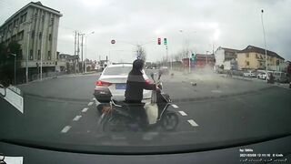 Violent Motorcycle Crash