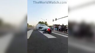 Tesla Driver's Carelessness Ruins Cyclist's Day
