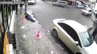 Pedestrian Injured By Falling Ice