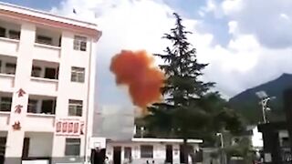 Rocket Crash Causes Orange Chemical Cloud