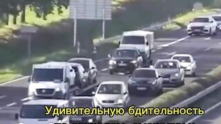Out-of-control Car Crashes Into Multiple Vehicles