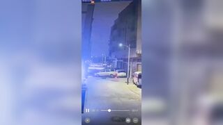 SUV Hits Manhole Cover And Hits Motorcyclist