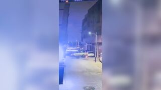 SUV Hits Manhole Cover And Hits Motorcyclist
