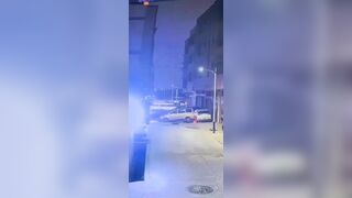 SUV Hits Manhole Cover And Hits Motorcyclist