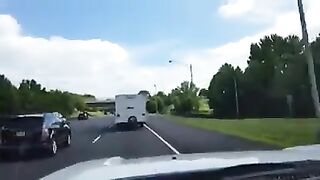 SUV Flipped While Towing An RV On Garden State Parkway