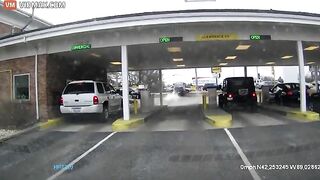 The SUV Left The Bank Drive-thru And Sped Away.