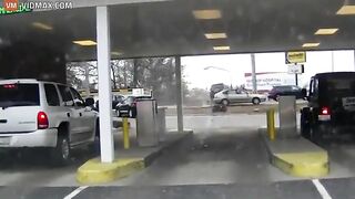 The SUV Left The Bank Drive-thru And Sped Away.