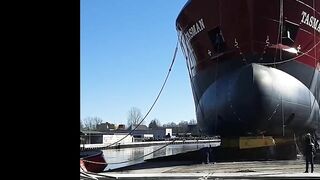 Dutch Dock Worker Nearly Crushed To Death After Ship Launch Failed