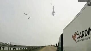 Shocking Video Shows Helicopter Crashing In Middle Of Motorway