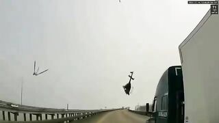Shocking Video Shows Helicopter Crashing In Middle Of Motorway