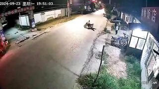 Speeding Driver Collides With Stupid Motorcyclist