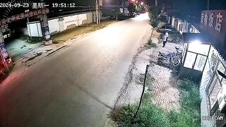 Speeding Driver Collides With Stupid Motorcyclist