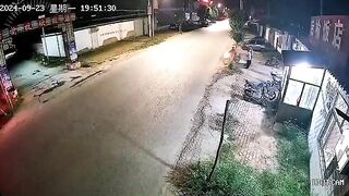 Speeding Driver Collides With Stupid Motorcyclist