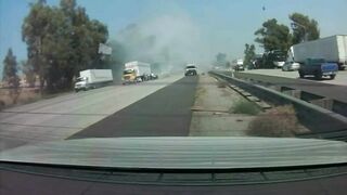 Street Racer Knocks Innocent Driver Under Semi-trailer