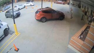 CCTV Footage Shows Car Crashing Into Hospital Emergency Room