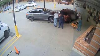 CCTV Footage Shows Car Crashing Into Hospital Emergency Room