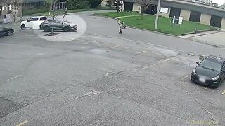 Surveillance Video Shows York Regional Police Officer Being Hit By Car