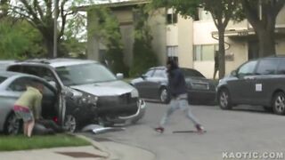 TV Crew Filming Hit-and-run Incident