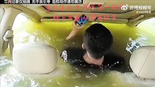 Shocking Video Shows Chinese Man Crashing Car Into Lake