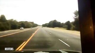 Terrifying Moment Plane Crashes On Motorway Right In Front Of Driver