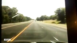 Terrifying Moment Plane Crashes On Motorway Right In Front Of Driver