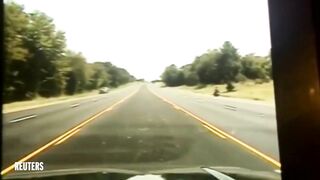 Terrifying Moment Plane Crashes On Motorway Right In Front Of Driver