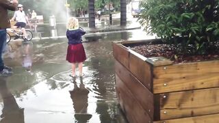 Horror Moment Manhole Cover Explodes During Flood