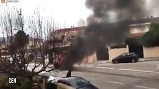 Horrifying Moment Out-of-control Car Veers Down Hill