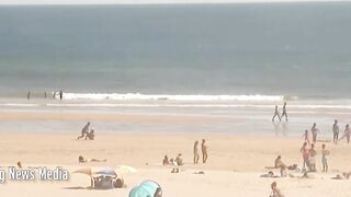 The Moment The Plane Crashed On A Portuguese Beach