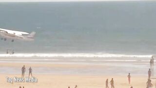 The Moment The Plane Crashed On A Portuguese Beach