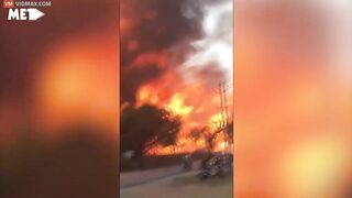 The Moment The Gas Station Was Engulfed By A 9-meter-high Fire
