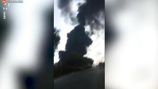 The Moment The Gas Station Was Engulfed By A 9-meter-high Fire