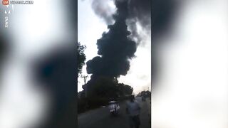 The Moment The Gas Station Was Engulfed By A 9-meter-high Fire