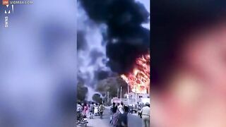 The Moment The Gas Station Was Engulfed By A 9-meter-high Fire