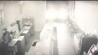 Thugs Rammed A Car Into An Ice Cream Shop, Stole The ATM And Destroyed It