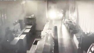 Thugs Rammed A Car Into An Ice Cream Shop, Stole The ATM And Destroyed It