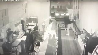 Thugs Rammed A Car Into An Ice Cream Shop, Stole The ATM And Destroyed It