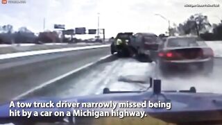 Tow Truck Driver Nearly Had Accident
