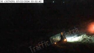 A Semi-trailer Truck Collided With A Parked Semi-trailer Truck In Iowa, Causing It To Overturn