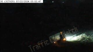 A Semi-trailer Truck Collided With A Parked Semi-trailer Truck In Iowa, Causing It To Overturn