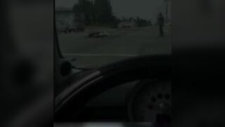 Car Carrying Dead Body Falls Off Ambulance In Traffic